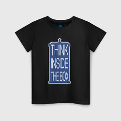 Футболка хлопковая детская Think inside the box, цвет: черный