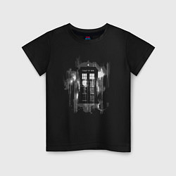 Футболка хлопковая детская Tardis grey, цвет: черный