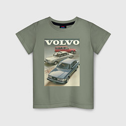 Футболка хлопковая детская Автомобиль Volvo, цвет: авокадо