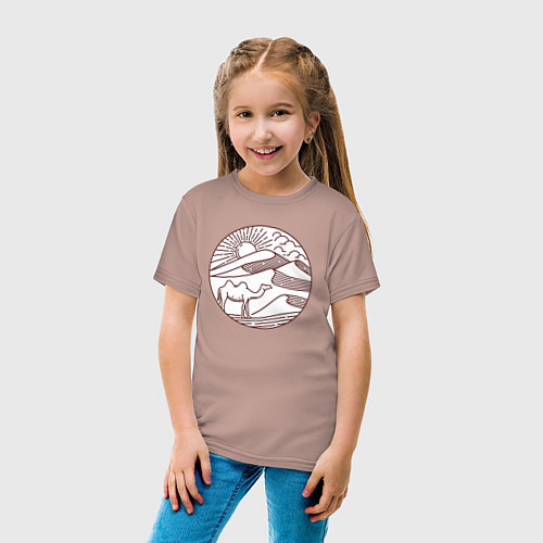 Детская футболка Верблюд в пустыне / Пыльно-розовый – фото 4