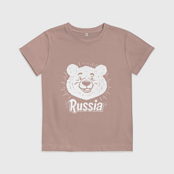 Детская футболка Россия и медведь