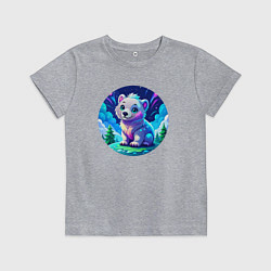 Детская футболка Белый медвежонок в Арктике