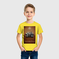 Футболка хлопковая детская Mercedes-benz автомобиль, цвет: желтый — фото 2