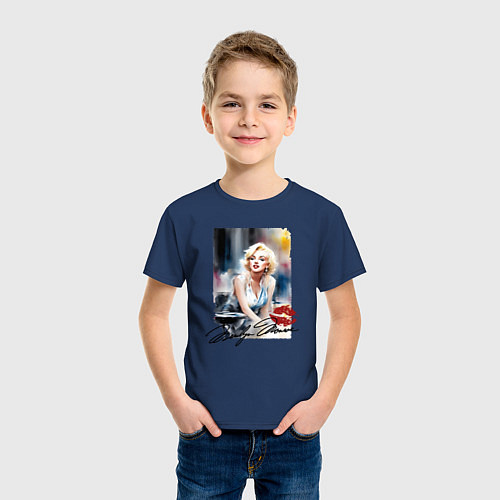 Детская футболка Мэрилин Монро - звезда / Тёмно-синий – фото 3