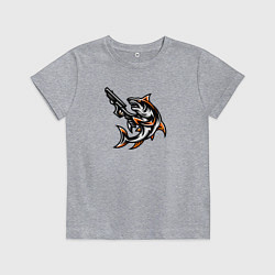 Детская футболка Акула с пистолетом