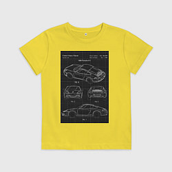 Детская футболка Porsche 911 автомобиль чертеж