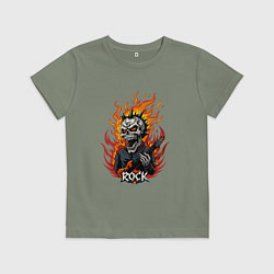 Детская футболка Скелет рок музыкант