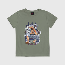 Футболка хлопковая детская One piece дым smoke, цвет: авокадо