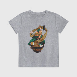 Футболка хлопковая детская One piece Зоро Zoro удон, цвет: меланж
