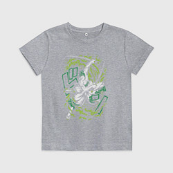 Детская футболка One piece зоро зеленый вихрь