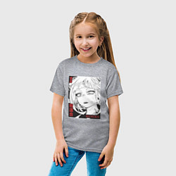 Футболка хлопковая детская Геройская академия Химико Himiko, цвет: меланж — фото 2