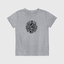 Детская футболка Декоративная татуировка с нотами