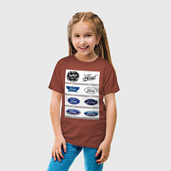Футболка хлопковая детская Ford логотип, цвет: кирпичный — фото 2
