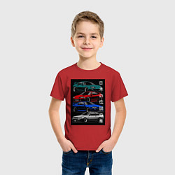 Футболка хлопковая детская JDM автомобили, цвет: красный — фото 2