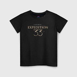 Футболка хлопковая детская Clair Obsur expedition 33 logo, цвет: черный