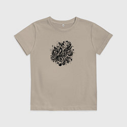 Детская футболка Орнамент со скрипичным ключом тату стиль