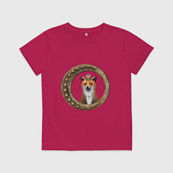 Детская футболка Стимпанк лис в рамке