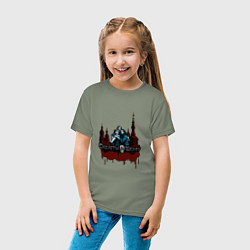 Футболка хлопковая детская Арт город любви - Скелеты в шкафу, цвет: авокадо — фото 2