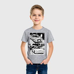 Футболка хлопковая детская Nissan silvia subaru forester, цвет: меланж — фото 2