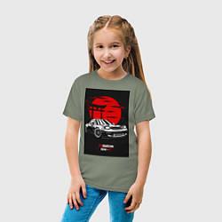 Футболка хлопковая детская Mazda rx-7 jdm style, цвет: авокадо — фото 2