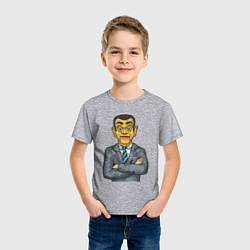 Футболка хлопковая детская Человек кукла, цвет: меланж — фото 2