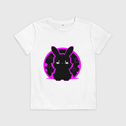 Детская футболка Зайка на черном фоне