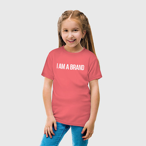 Детская футболка I am a brand / Коралловый – фото 4