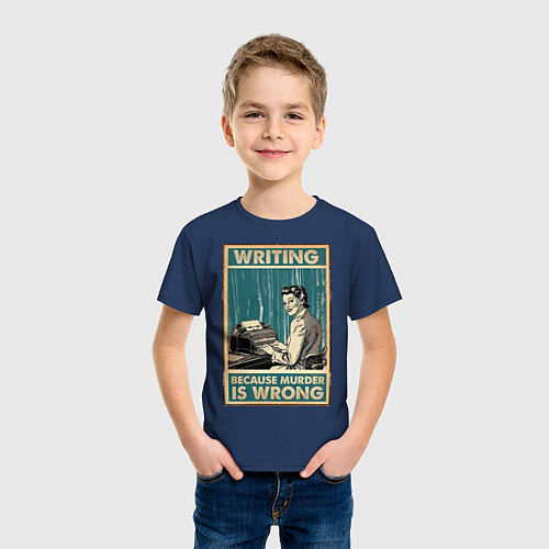 Детская футболка Журналист / Тёмно-синий – фото 3