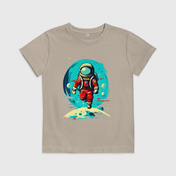 Детская футболка Космонавт на фоне луны