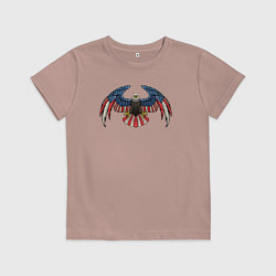 Футболка хлопковая детская Eagle America, цвет: пыльно-розовый