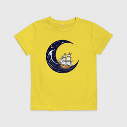 Детская футболка Парусник и космос