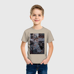 Футболка хлопковая детская Художественный творческий беспорядок, цвет: миндальный — фото 2