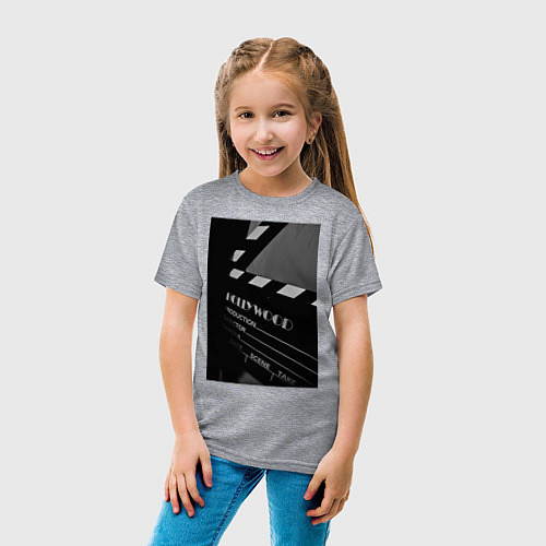 Детская футболка Режиссёрская хлопушка / Меланж – фото 4