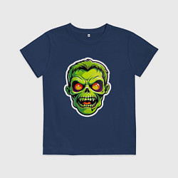 Футболка хлопковая детская Голова зомби, цвет: тёмно-синий
