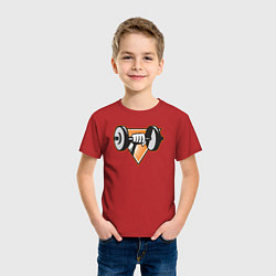 Футболка хлопковая детская Гантель в руке, цвет: красный — фото 2