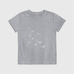 Детская футболка Летящие птицы в небе