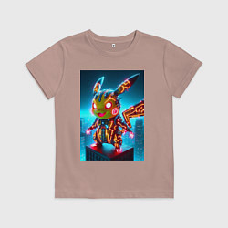 Детская футболка Неоновый Пикачу вампир - нейроарт киберпанк аниме