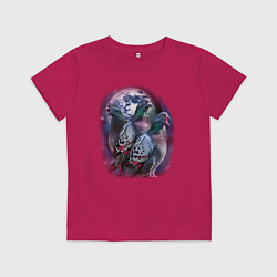 Детская футболка Три голубя орущие на луну