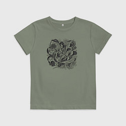 Футболка хлопковая детская Органические линии, цвет: авокадо