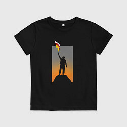 Детская футболка Человек с осетинским флагом