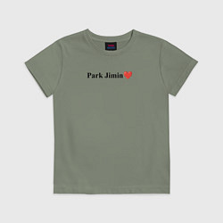 Футболка хлопковая детская BTS Park Jimin, цвет: авокадо