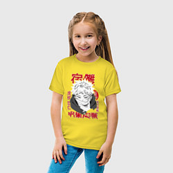 Футболка хлопковая детская Магическая битва Итадори Itadori, цвет: желтый — фото 2
