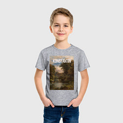 Футболка хлопковая детская Konstantin озеро в лесу, цвет: меланж — фото 2