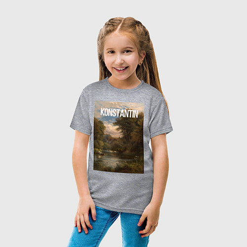 Детская футболка Konstantin озеро в лесу / Меланж – фото 4