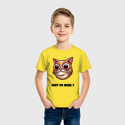 Футболка хлопковая детская Зачем я здесь, цвет: желтый — фото 2
