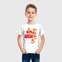 Футболка хлопковая детская Russia, цвет: белый — фото 2