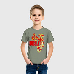 Футболка хлопковая детская Russia, цвет: авокадо — фото 2