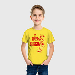 Футболка хлопковая детская Russia, цвет: желтый — фото 2