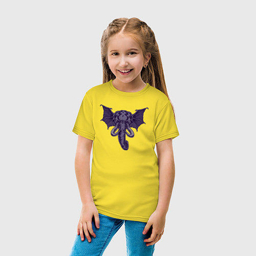 Детская футболка Слон ктулху / Желтый – фото 4