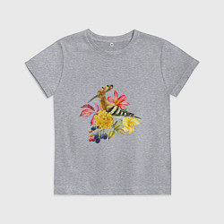 Детская футболка Осенний букет и птица удод